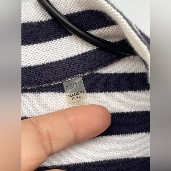 ATM Anthony Thomas Melillo Navy Striped Pima Cotton Dress xs - Picture 5 of 11